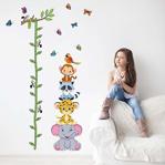 Crystal Kids Çocuk Odası Dekoru Sevimli Hayvanlar Boy Ölçen Pvc Duvar Sticker