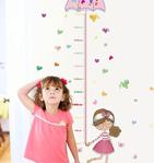 Crystal Kids Kız Çocuk Bebek Odası Dekorasyonu Boy Ölçen Duvar Süsü Sticker