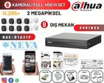 Dahua 8 Kameralı Xvr1B08 H265+ 2Mp Hdcvi-Ahd Full Hd Hazır Set 8Li Set 1Tb Hdd'Li Tak Çalıştır