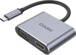 Dark Usb 3.1 Type-C - Vga / Hdmi Display Extended Mst Hub (Dk-Ac-U31Xmst)