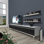 Decoraktiv Eko 4 Mdf Std Krom Ayaklı Tv Ünitesi Tv Sehpası Beyaz Siyah - Beyaz - Siyah