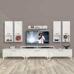 Decoraktiv Ekoflex 8Da Mdf Rustik Tv Ünitesi Tv Sehpası Parlak Beyaz