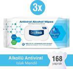 Deep Fresh Alkollü Antiviral Islak Mendil 3 X 56 Yaprak