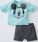 Defacto Erkek Bebek Mickey Mouse Lisanslı Pamuklu Kısa Kollu Tişört Ve Şort Takım