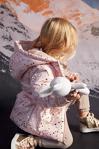 Defacto Kız Bebek Desenli Kapüşonlu Kadife Astarlı Şişme Mont