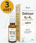 Dekinon D3 + K2 Vitamini 3'lü Paket 1000 IU 130 Puf Sprey