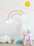 Dekor Loft Gökkuşağı Ve Kalpler Çocuk Odası Duvar Sticker