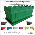 DEKORATİF RENKLİ SAKSI BALKON,BAHÇE SAKSISI DİKDÖRTGEN LİDER