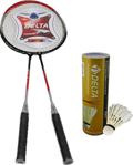 Delta 2 Badminton Raketi 6 Kaz Tüyü Badminton Topu Seti