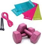 Delta 2,5 Kg X2 Adet Plastik Dambıl 3'Lü Pilates Bandı Atlama İpi