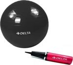 Delta 55 Cm Siyah Deluxe Pilates Topu Ve Çift Yönlü Pompa Seti