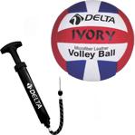 Delta Ivory El Dikişli 5 Numara Voleybol Topu + Top Pompası