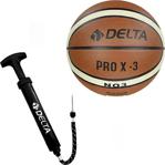 Delta Pro X Deluxe Kauçuk 3 Numara Basketbol Topu + Top Pompası