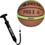 Delta Pro X Deluxe Kauçuk 6 Numara Basketbol Topu + Top Pompası