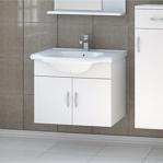 Denko Akyazı 55 Cm Mdf Beyaz Banyo Dolabı, Alt Modül Ve Lavabo