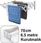 Depolife Çamaşır Balkon Kurutma Askısı Akordiyon Elbise Kurutmalık 70Cm-9 Çubuk Alüminyum Duvar Montajlı