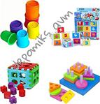 Depomiks Avm Bebeğimin Ilk Oyuncakları Geometrik Şekiller + Küp Bultak + Küp Puzzle + Sevimli Kule / Eğitici Set