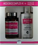 Dermoskin Medobiocomplex-K 60 Kapsül Kadın + Biotin Şampuan 200 ml Saç Serumu