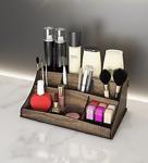 Design Otto Bella Small Ahşap Makyaj Takı Banyo Kozmetik Düzenleyici Organizer - Elegant Ceviz