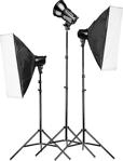 Deyatech Tolifo Paraflaşh Seti 400W 3Lü Paraflaşh Softbox 50X70Cm Paraflaş Seti