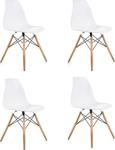 Dorcia Home Beyaz Eames Sandalye - 4 Adet - Cafe Balkon Mutfak Sandalyesi