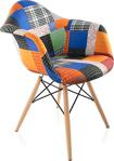 Dorcia Home Kolçaklı Patchwork Eames Sandalye - Cafe Balkon Mutfak Sandalyesi