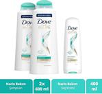 Dove Narin Bakım Şampuan 600 Ml X 2 + Narin Bakım Saç Bakım Kremi 400 Ml