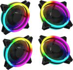 Dts Teknoloji (4 Adet ) J-Tech J-892 Rgb Rainbow Gökkuşağı 12Cm Kasa Geniş Fan