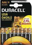 Duracell Aaa Alkalin İnce Kalem Pil 6+2'Li Paket