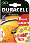 Duracell Alkalin AAA (6+2) 8'li Pil