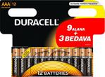 Duracell Alkalin AAA (9+3) 12'li İnce Kalem Pil