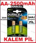 Duracell DURALOCK TURBO ŞARJLI 2500 mAh AA KALEM Pil