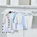 Dusohome Ahsap Cocuk Bebek Kıyafet Elbise Askısı Ahşap Askı 20 Adet Beyaz Askı