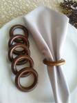 Eae Sanat 12'Li Kahverengi Vintage Ahşap Halka Peçete Yüzüğü