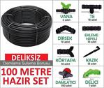 Edoplast Deliksiz Düz 100 Metre Damla Sulama Sistemi Ve Ek Parçaları Damlama Borusu Hortumu Bahçe Ağaç Seti