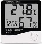 Efcell Htc-1 Dijital Termometre Sıcaklık Ve Nem Ölçer Masa Saati Alarm