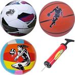 Efe Toys Çocuk Futbol Topu Voleybol Topu Basketbol Topu Seti + Pompa
