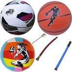 Efe Toys Çocuk Yetişkin Futbol Topu Voleybol Topu Basketbol Topu Seti + Pompa+Top Iğnesi