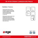 Ege Stream 3katlı Tekerlekli Çamaşır Askısı Çamaşırlık Kurutmalık