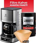 Electrolux Ekf7700 Filtre Kahve Makinesi + 250 Gr Bialetti Roma Kahve + 100'Lü Filtre Avantaj Paketi