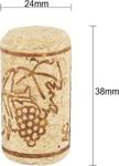 Elektromix Doğal Mantar Tıpa - Şarap Şişesi Mantar Tıpası 10 Adet