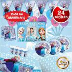 Elsa Frozen Karlar Ülkesi Doğum Günü Parti Seti 24 Kişilik Afişli