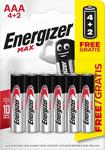 Energizer Max Alkaline Aaa 4+2 İnce Kalem Pil