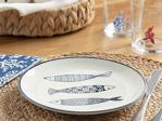 English Home Big Fish Porselen Pasta Tabağı 19 Cm Beyaz - Lacivert