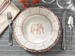 English Home Elephant Porselen Çukur Tabak 24 Cm Kırmızı