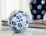 English Home Flower Garden Porselen Dekoratif Obje 10X10X10 Cm Mavi-Beyaz