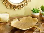 English Home Gingko Dekoratif Tabak 23X23.8X3.8Cm Gold - Altın