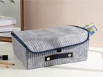 English Home Thin Stripe Polipropilen Saklama Kutusu 30X23X11 Cm Bej