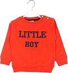 Erkek Bebek Turuncu Little Baskılı 6-36 Ay Sweatshirt-4075