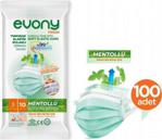 Evony Fresh Mentollü Yumuşak Elastik Kulaklı 100 Adet Yeşil Cerrahi Maske